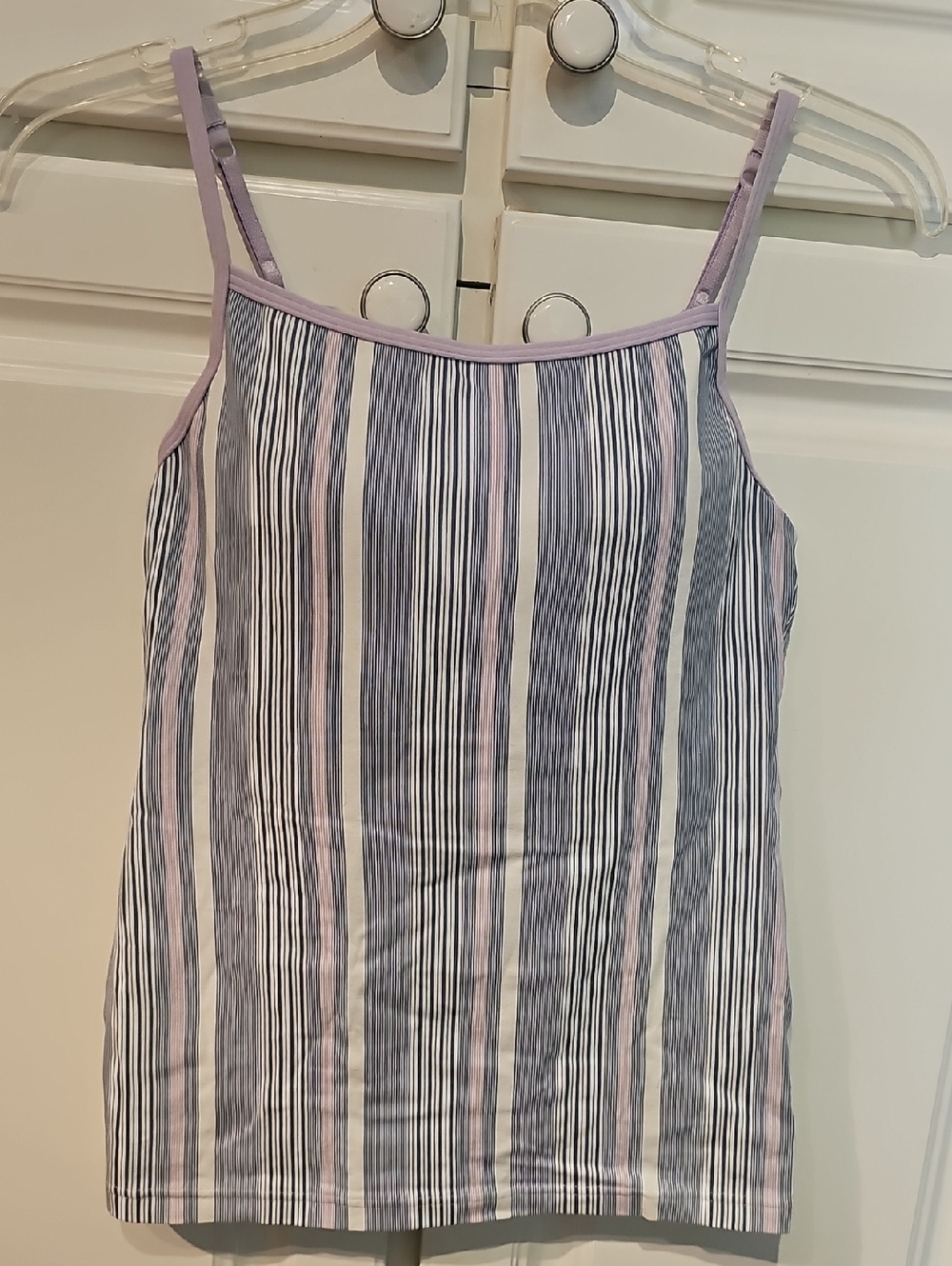 Striped Lavender-Trim Tank Top - Women